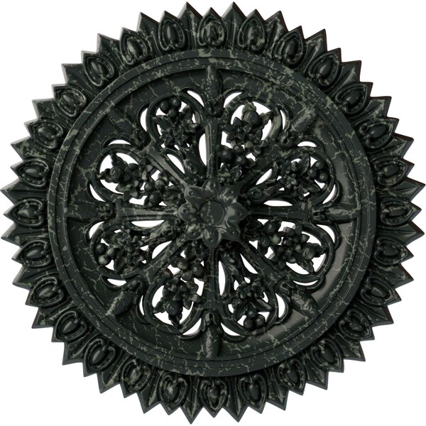 Ekena Millwork Lariah Medallion (Canopies up to 1 3/8"), 24 3/4"OD 1 3/8"ID x 3 1/4"P, Painted Turtle Crackle CM24LAPTC - main